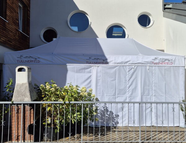 Scherenzelt 6 x 3 Meter mit Seitenwände und Bodenplatten