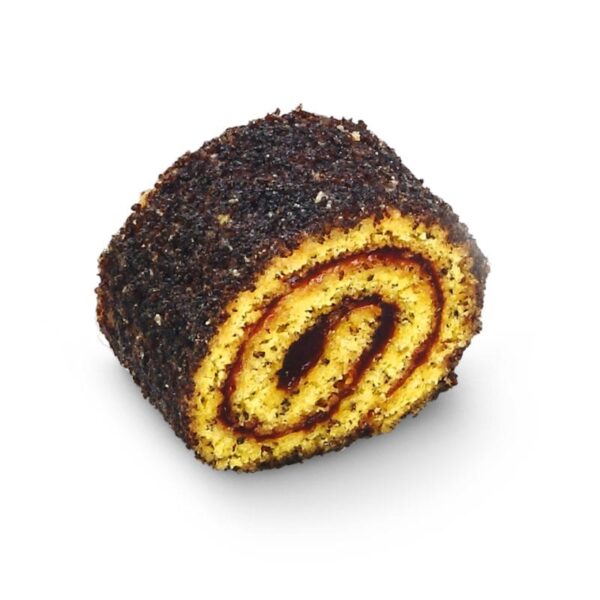 Mini-Mohn-Himbeerroulade